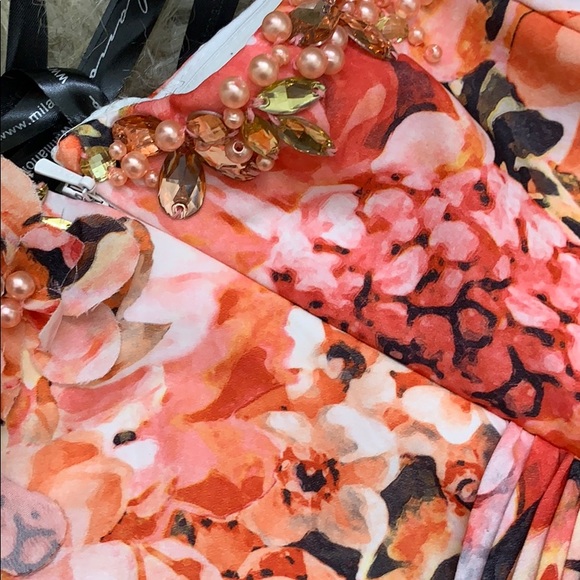 MILANO FORMALS FLORAL COCKTAIL DRESS BNWT - Picture 5 of 7